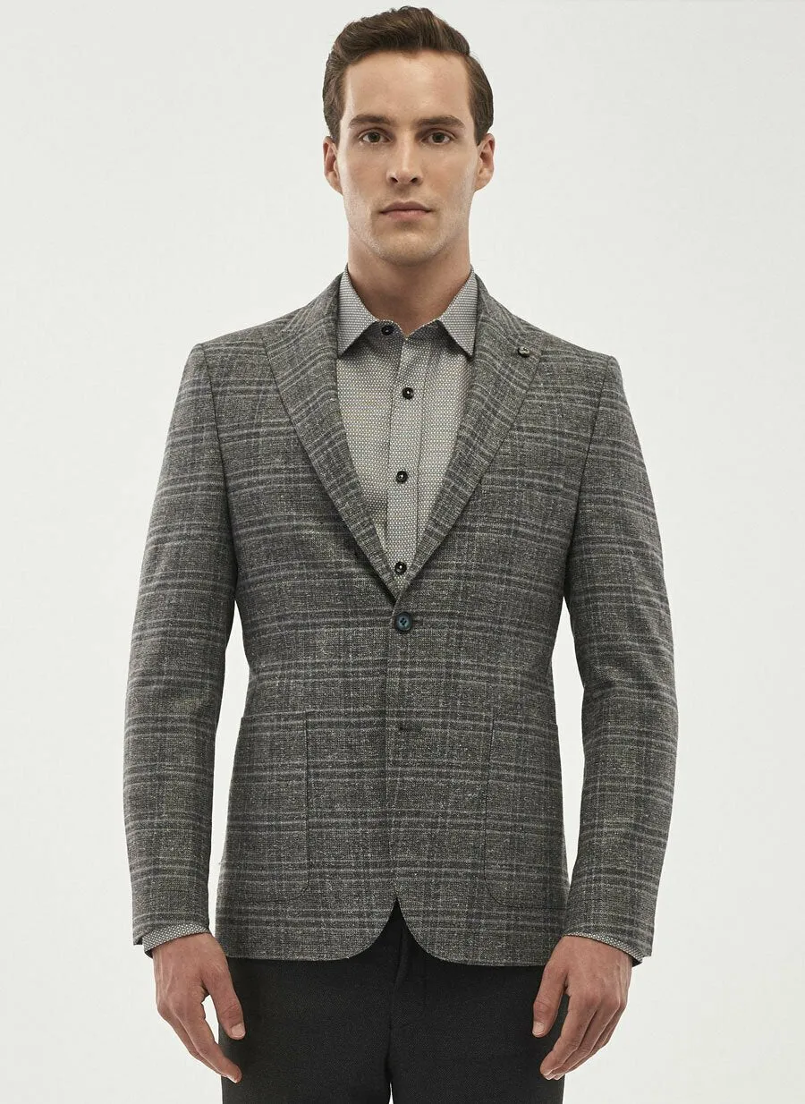 16865 Grey Slim Fit Jacket
