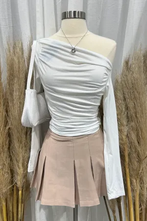Adelisa Off Shoulder Long Sleeve Top (White)