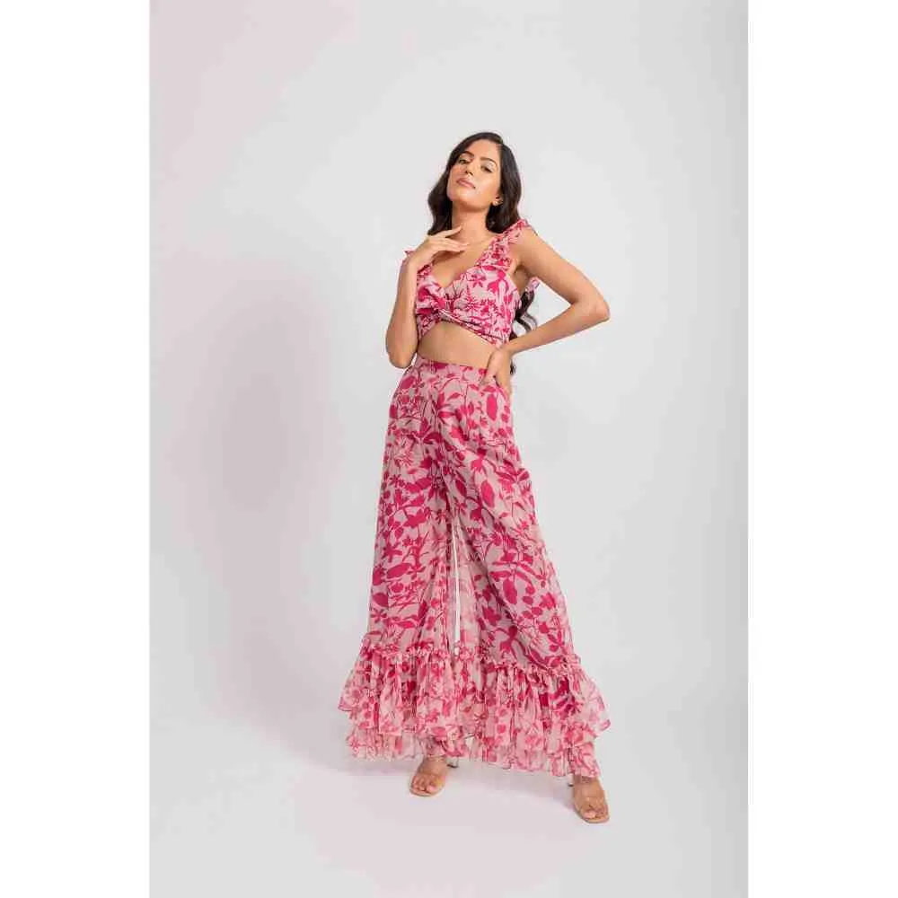 AROOP SHOP INDIA Pink Emma Floral Print Co-Ord (Set of 2)