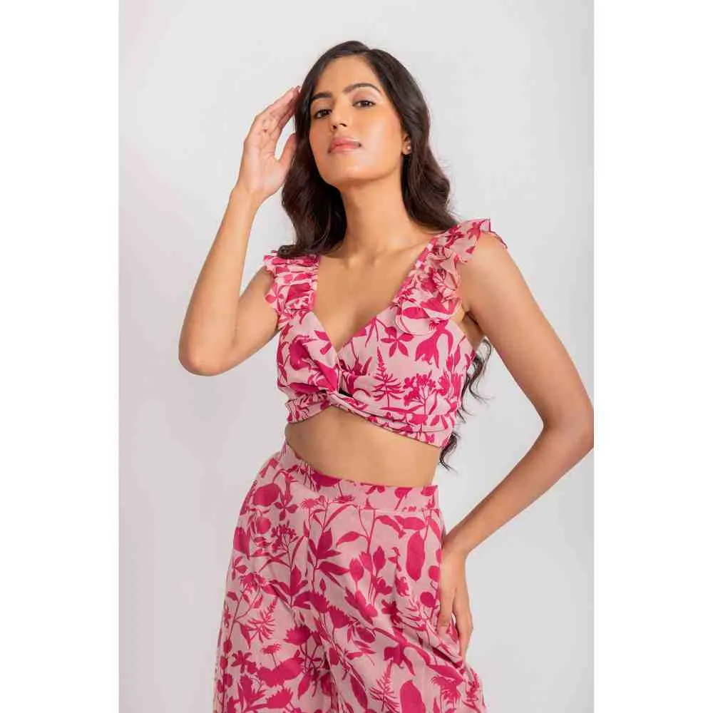 AROOP SHOP INDIA Pink Emma Floral Print Co-Ord (Set of 2)