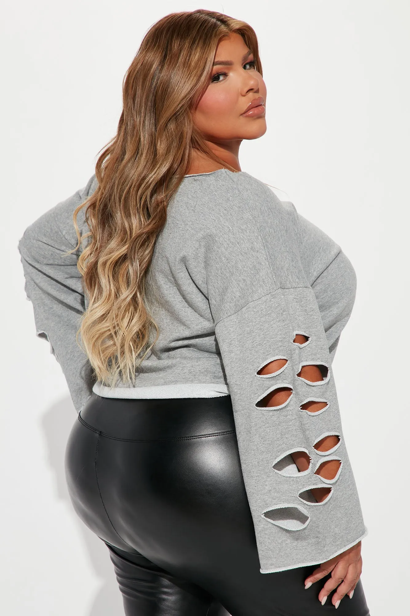 Avianna Off Shoulder Top - Heather Grey