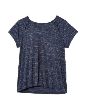 Azalea Lattice Detail Tee | Navy