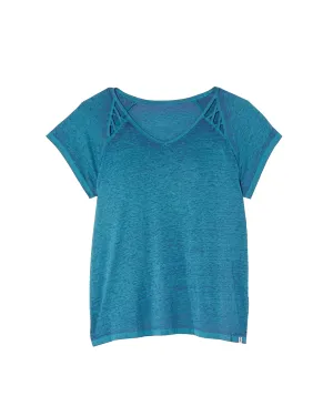 Azalea Lattice Detail Tee | Teal