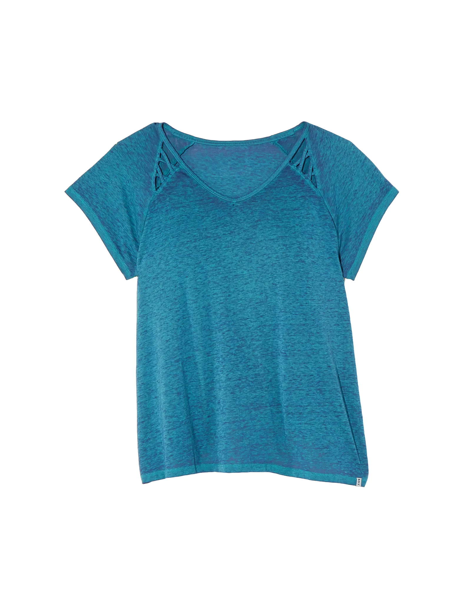 Azalea Lattice Detail Tee | Teal