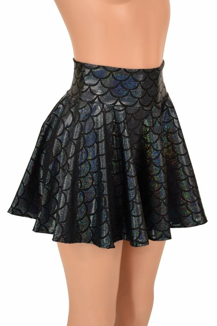 Black Mermaid Scale Rave Skirt