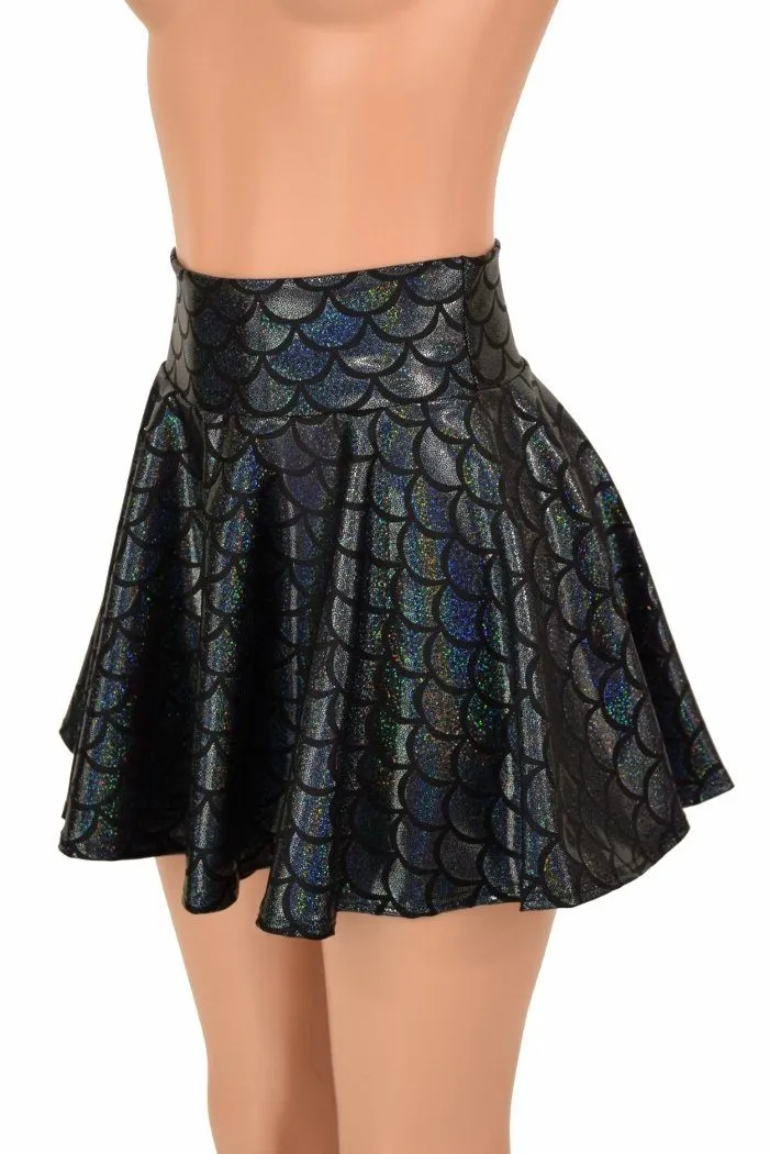 Black Mermaid Scale Rave Skirt