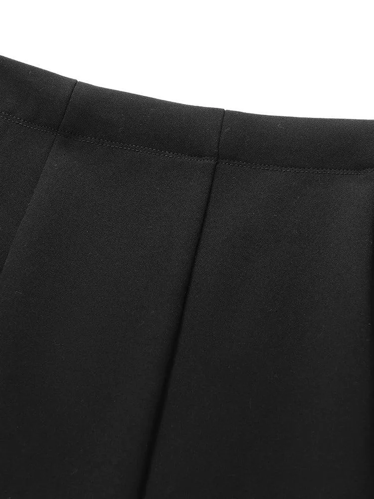 Black Stretchy Fleece Seamless Skirt