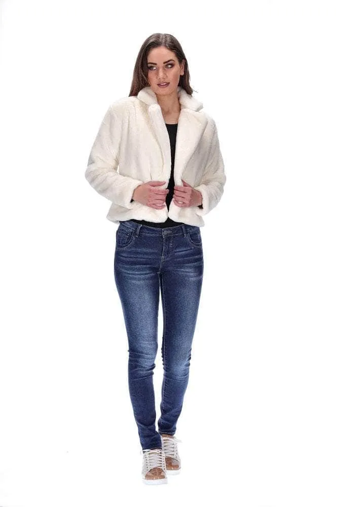 Carson Faux Fur Jacket Cream