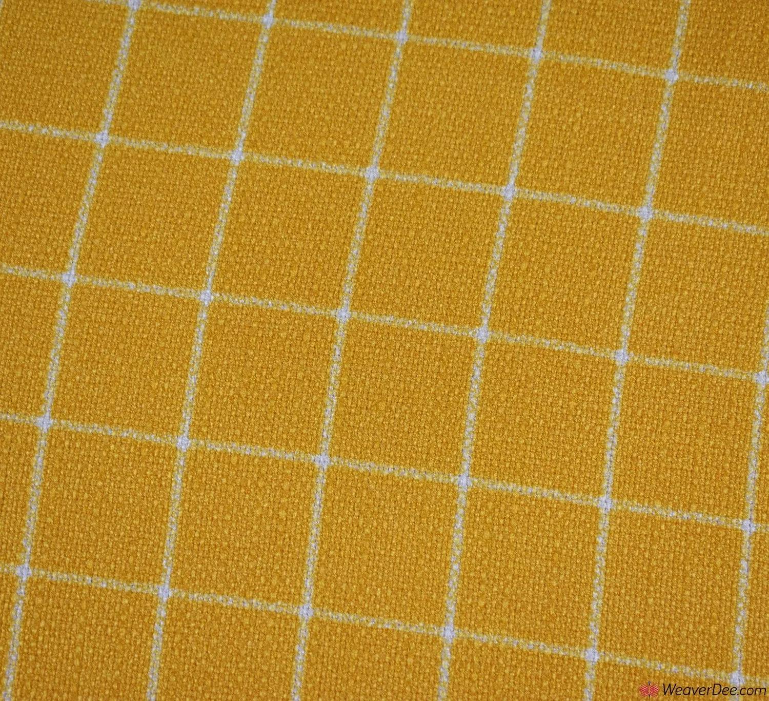 Check Linen Look Fabric - Yellow