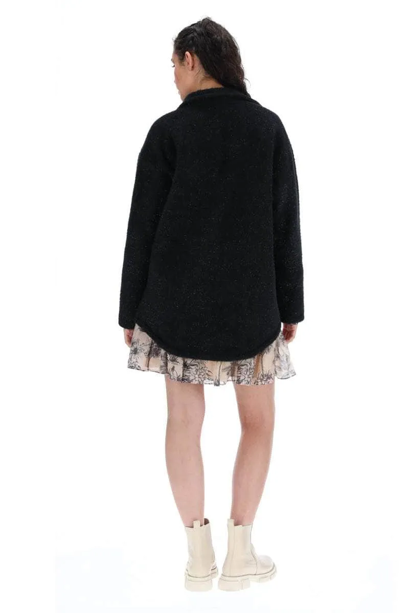 Clementine Shacket Black Sparkle