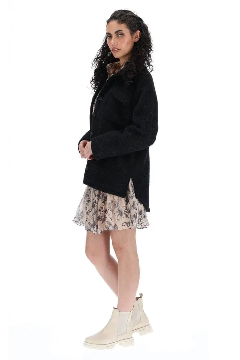 Clementine Shacket Black Sparkle