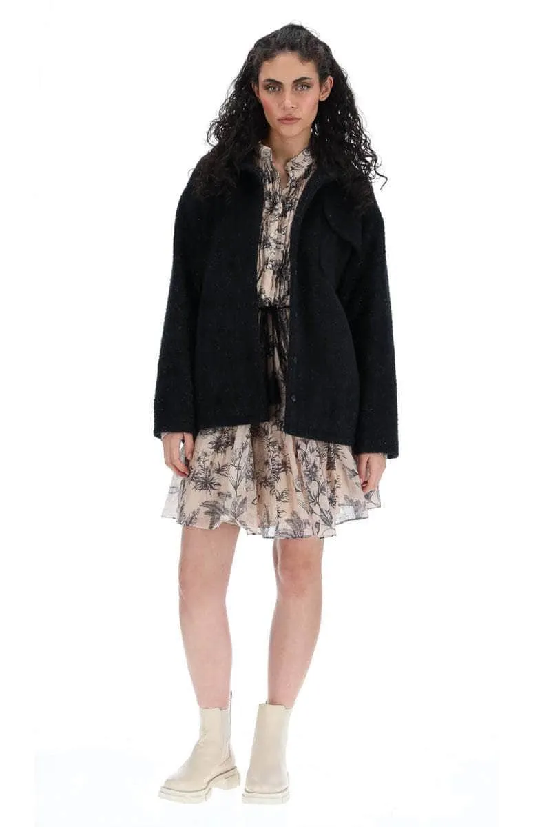 Clementine Shacket Black Sparkle