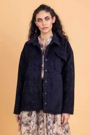 Clementine Shacket Black Sparkle