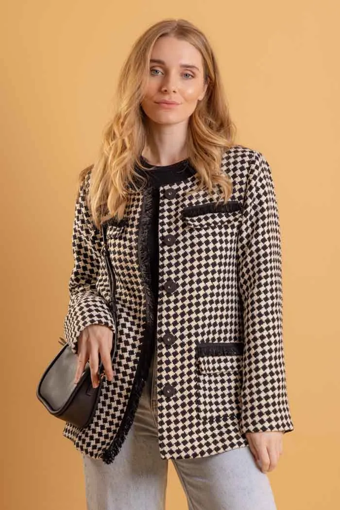 Coco Jacket Check Black And White