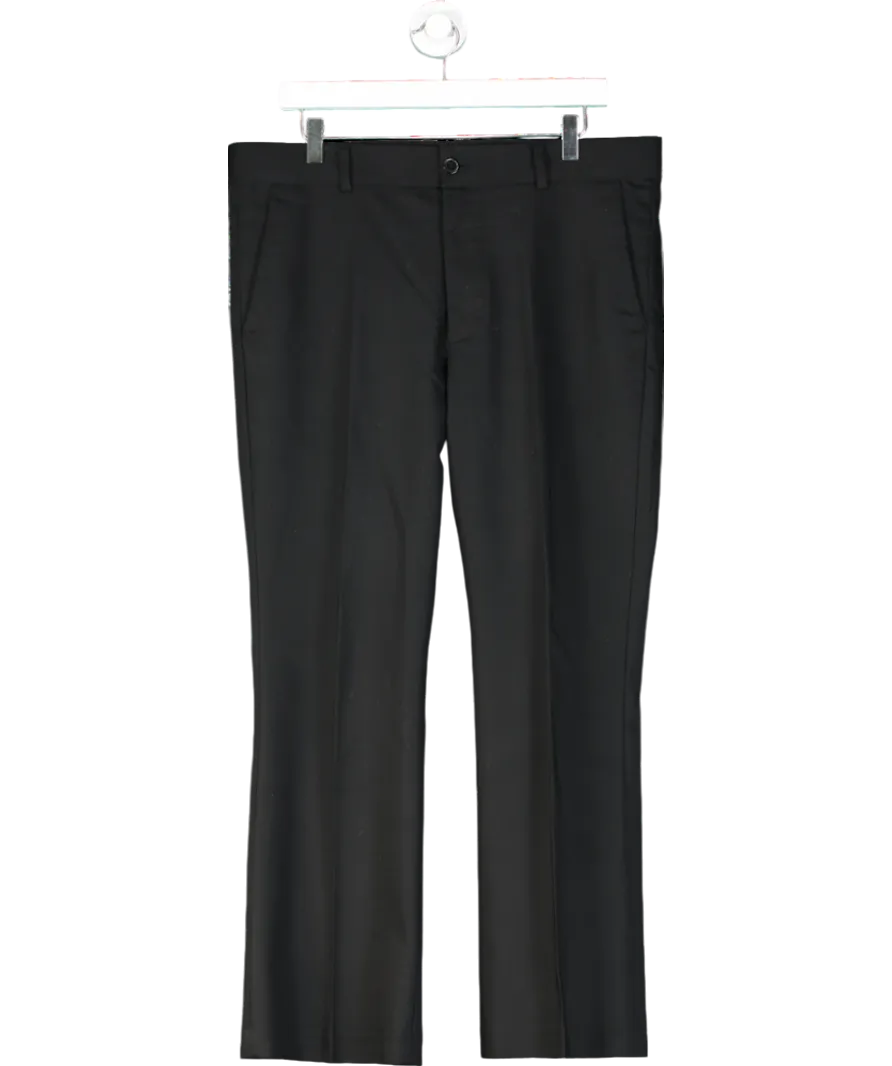 Daniel W Fletcher Black Straight Leg Tailored Trousers UK M