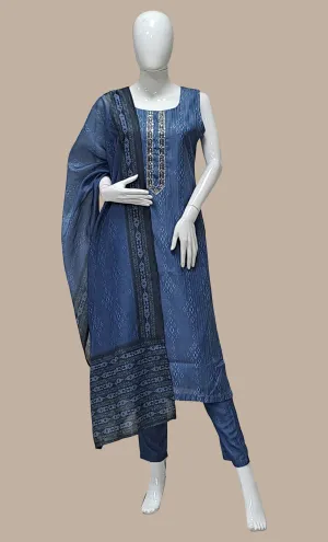 Deep Blue Embroidered Punjabi