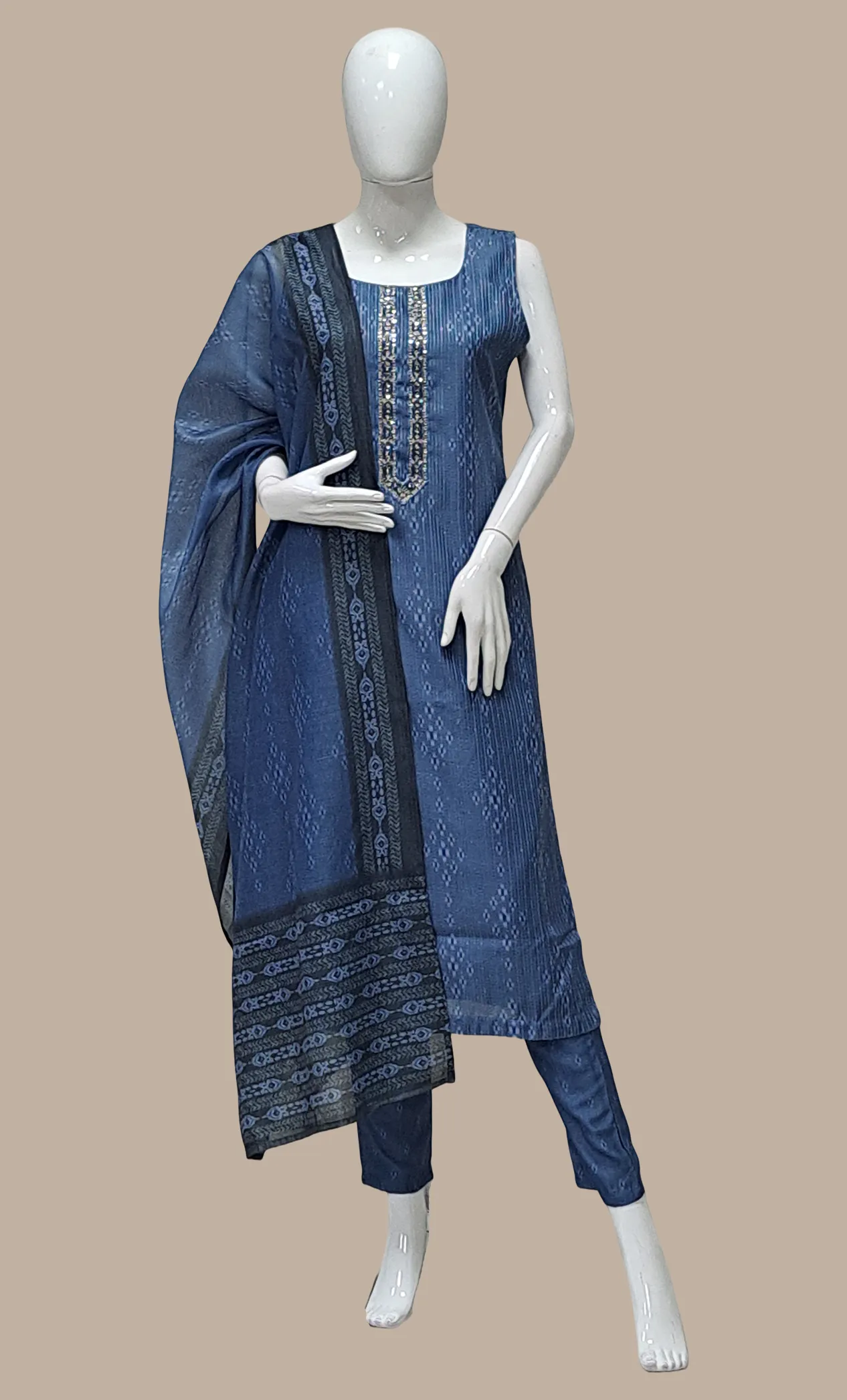 Deep Blue Embroidered Punjabi