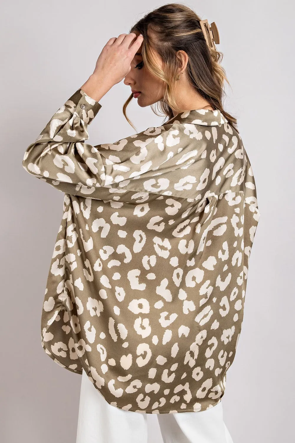 Dry Herb Leopard V Neck Shirt