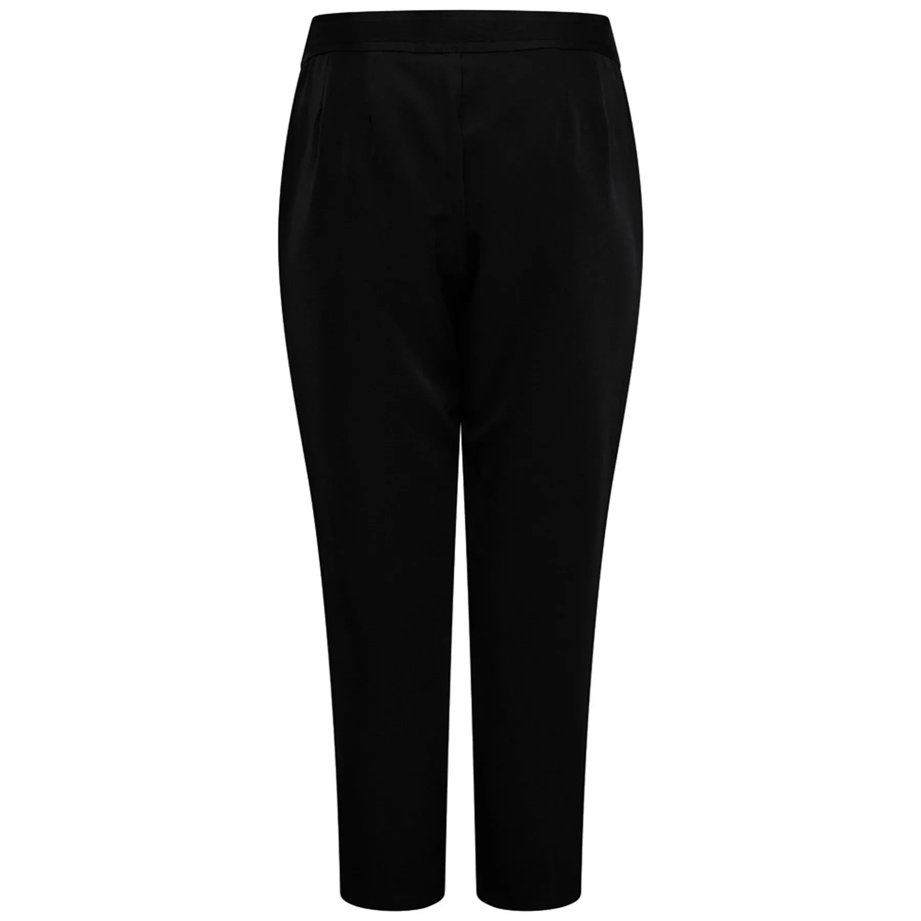 EMRECO Black Elastic Back Cropped Trouser
