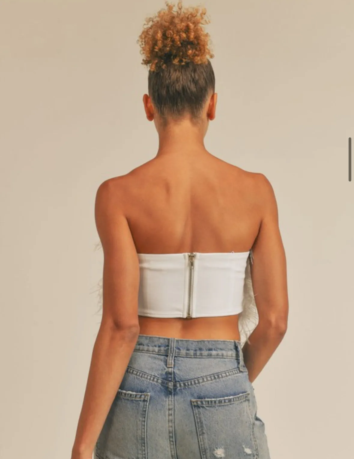 Flirty & Festive Feather Crop Top