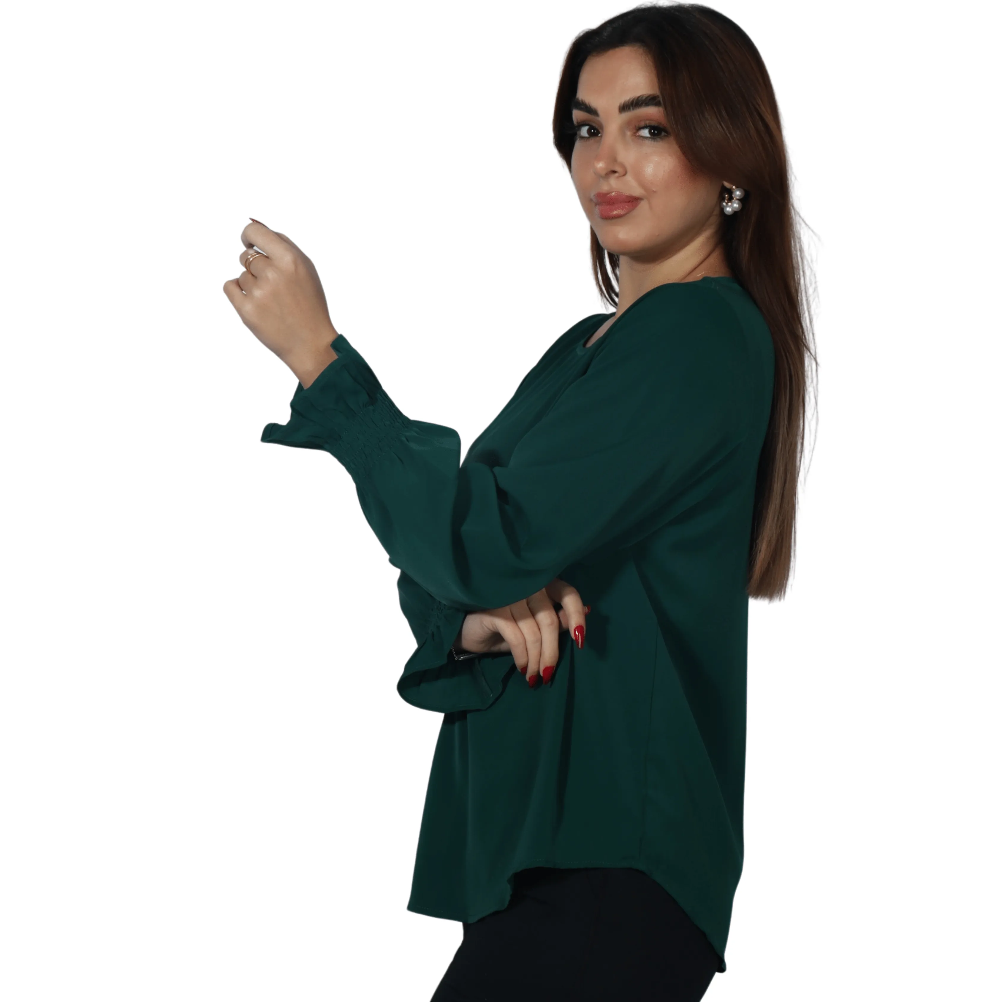 Flowy blouse long sleeves