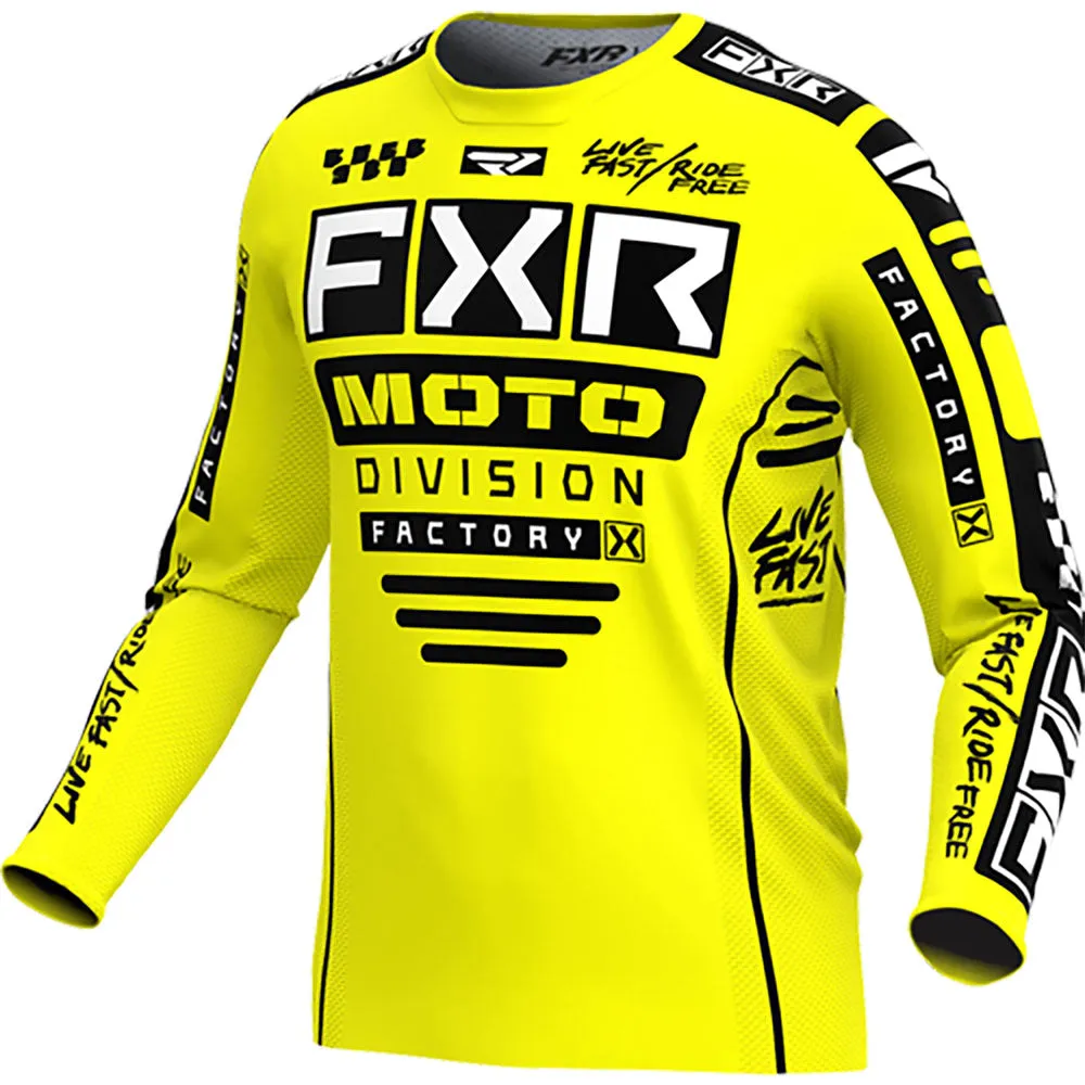 FXR  Podium Gladiator MX Jersey Lightweight Breathable Mesh Slim Fit Yellow Black