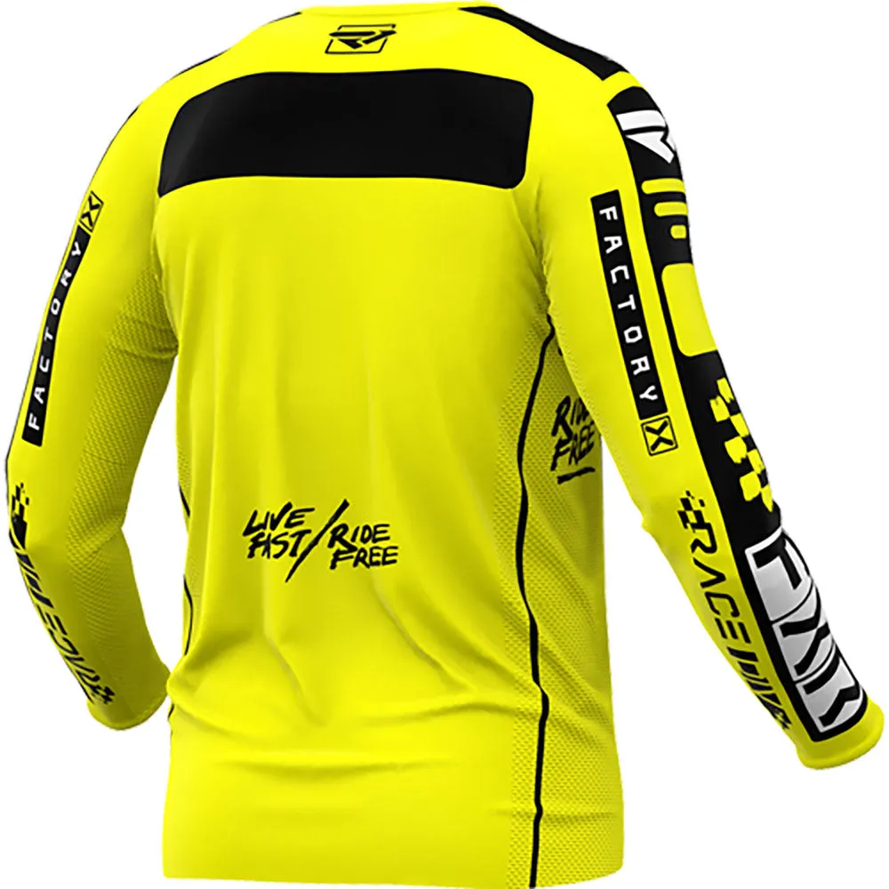 FXR  Podium Gladiator MX Jersey Lightweight Breathable Mesh Slim Fit Yellow Black