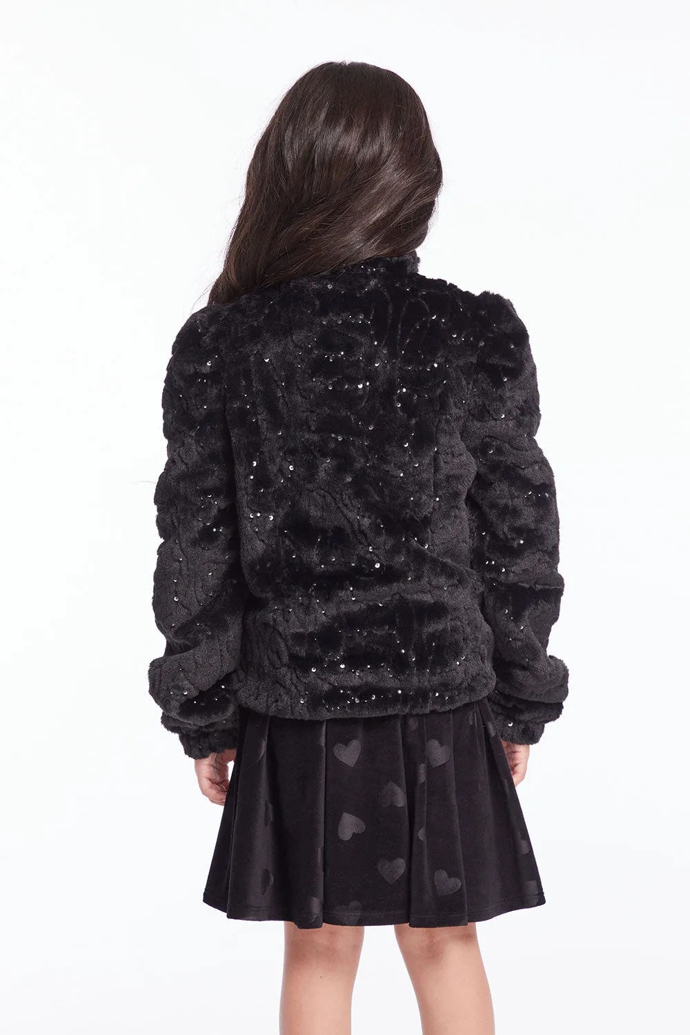 Girls Licorice Puff Sleeve Jacket