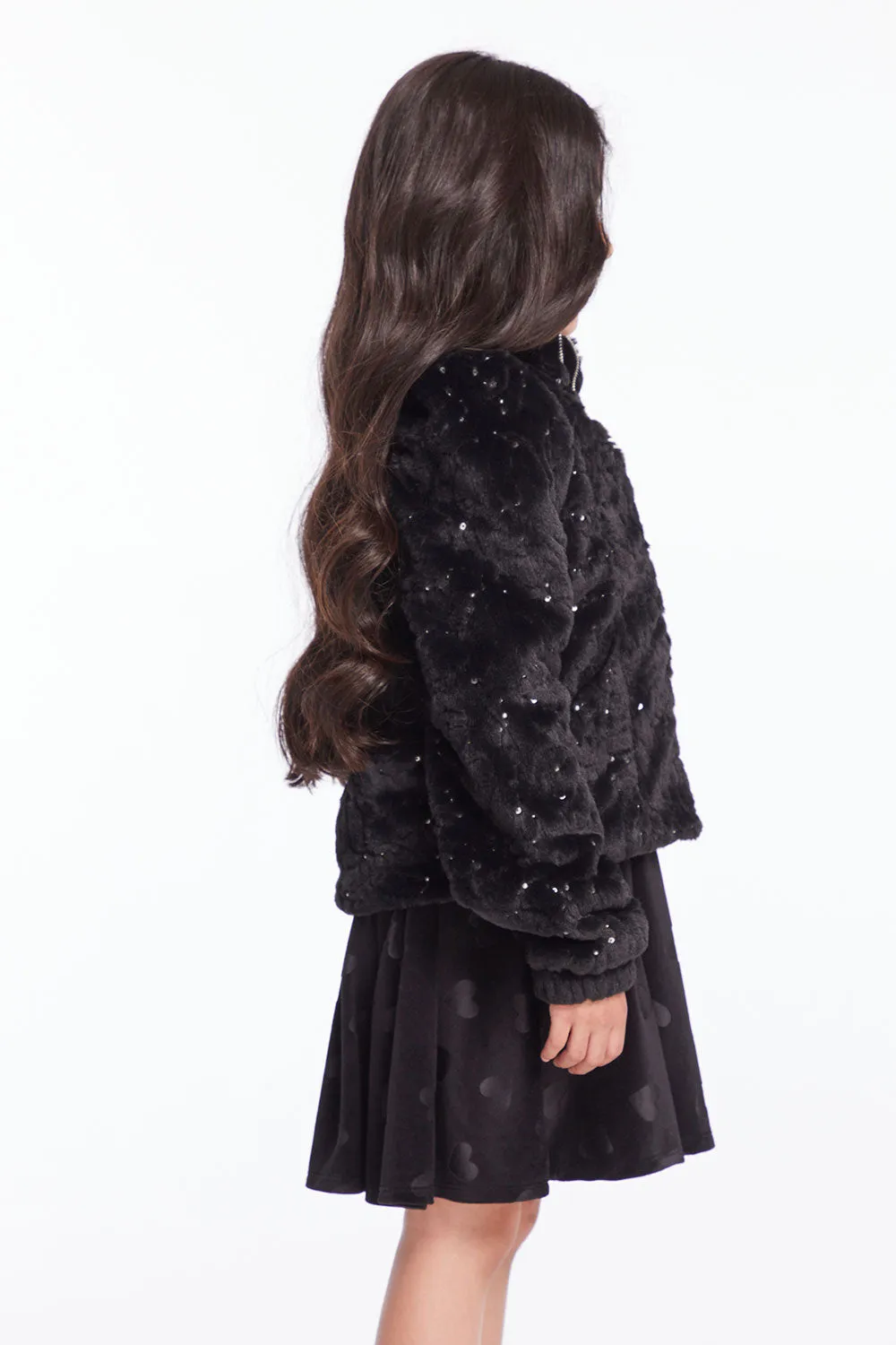 Girls Licorice Puff Sleeve Jacket