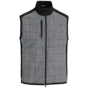 Glen Plaid Hybrid Full Zip Vest Polo Black/Crisp Glen - SS24