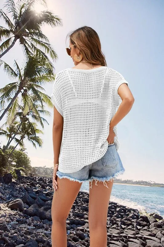 Got You Babe White Cover Up/Sweater Top