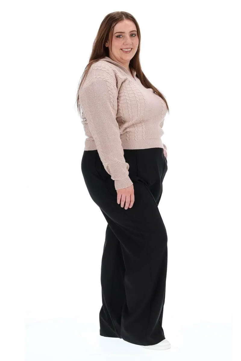 Half Zip Knit Beige