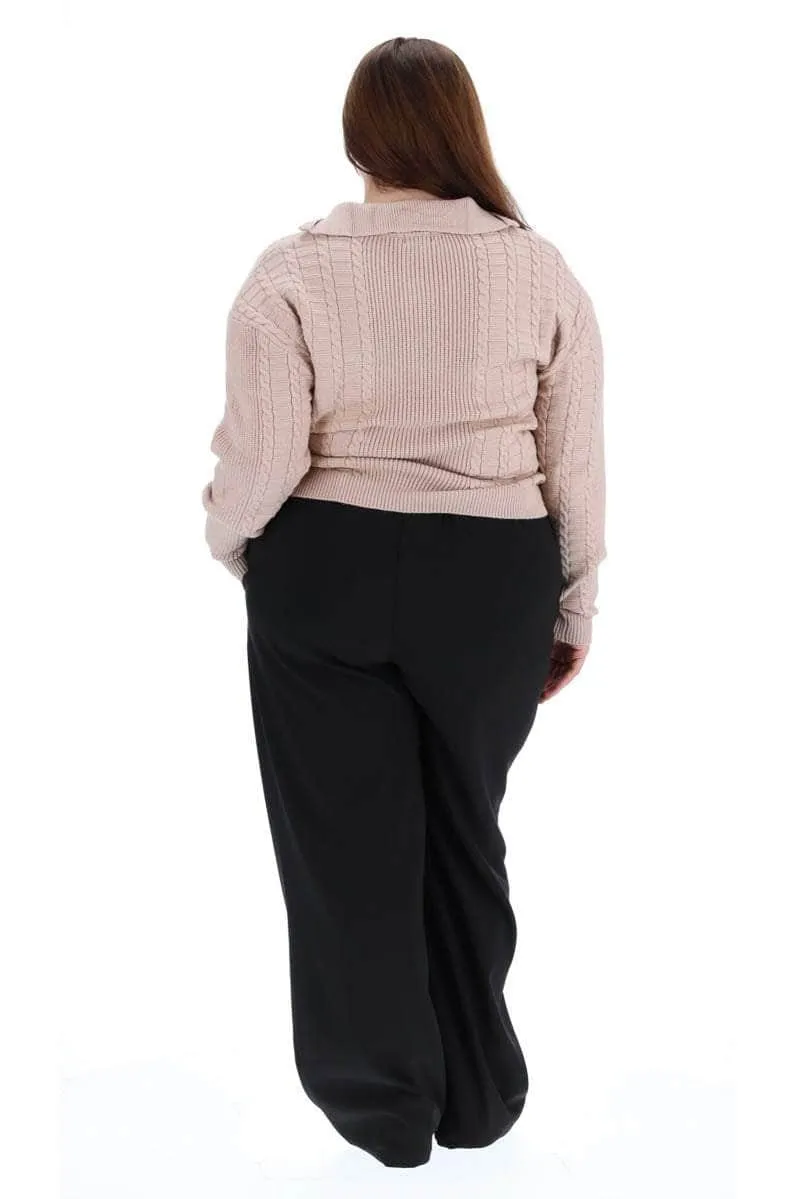 Half Zip Knit Beige