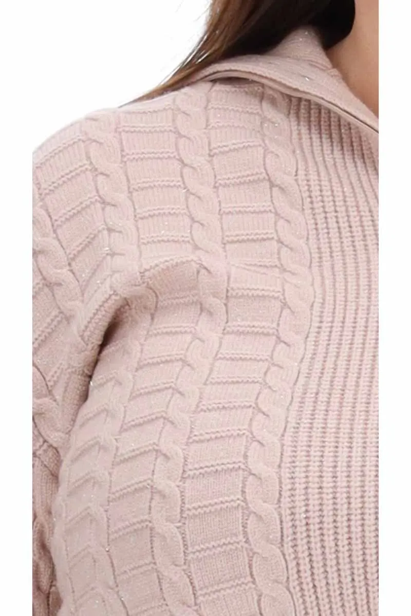 Half Zip Knit Beige