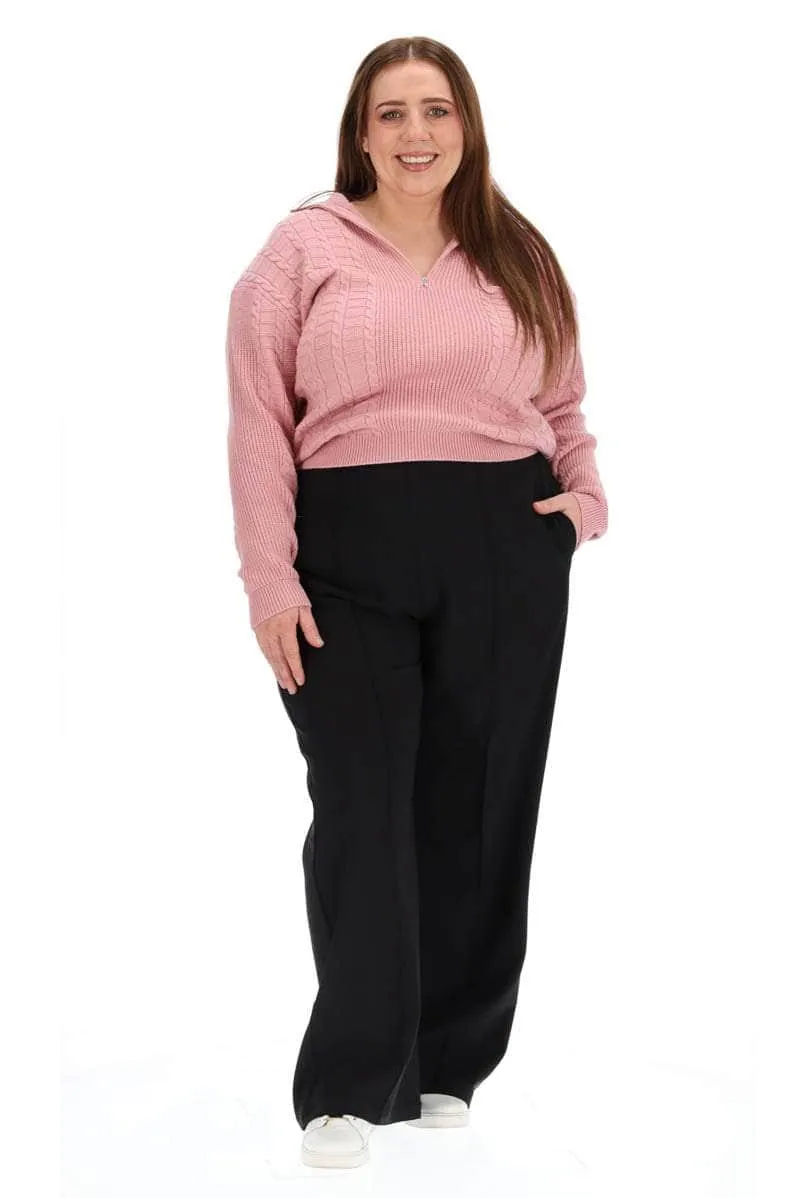 Half Zip Knit Pink