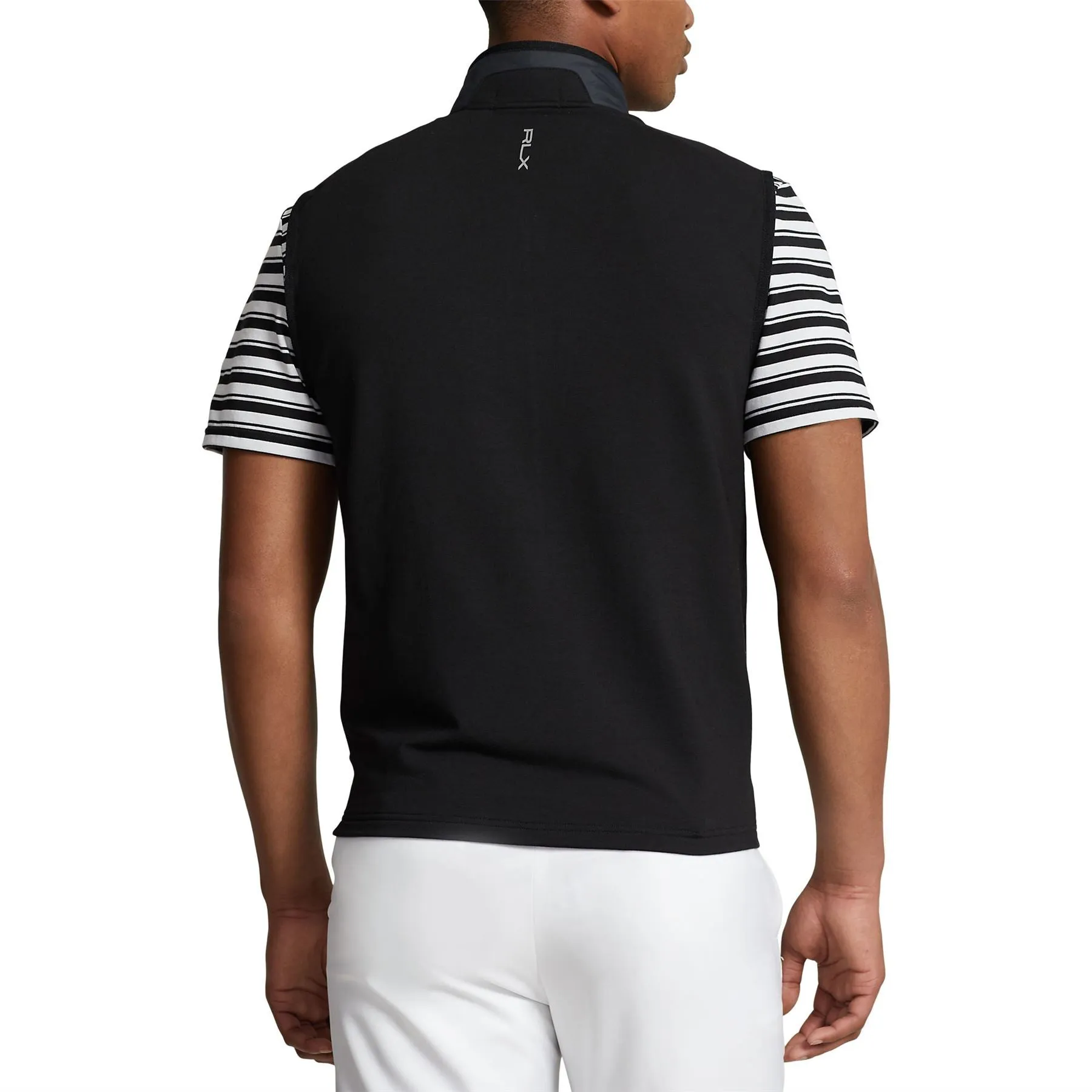 Hybrid Full Zip Vest Polo Black - SS24