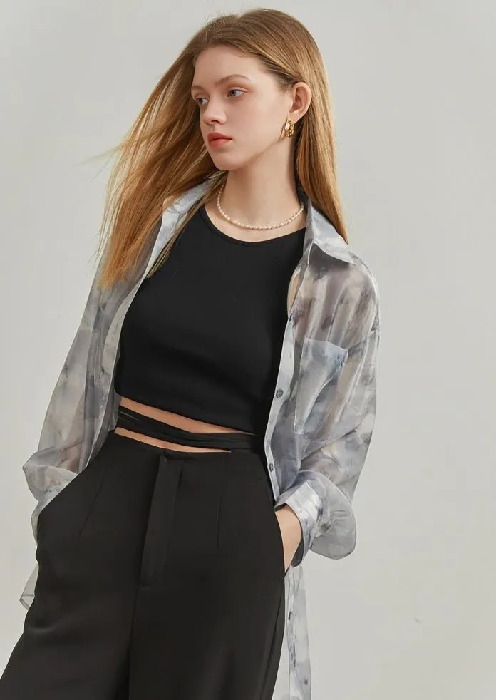 INK SUMMER LONG SLEEVE LOOSE SHIRT