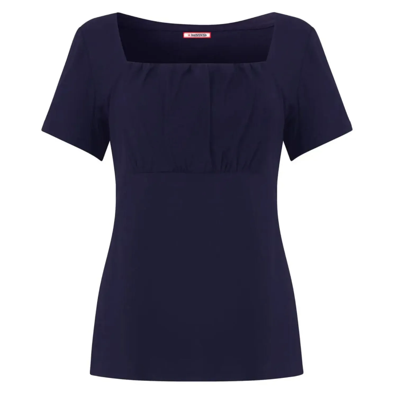 Joe Browns 10 Navy Minnie Ruched Front Jersey Top