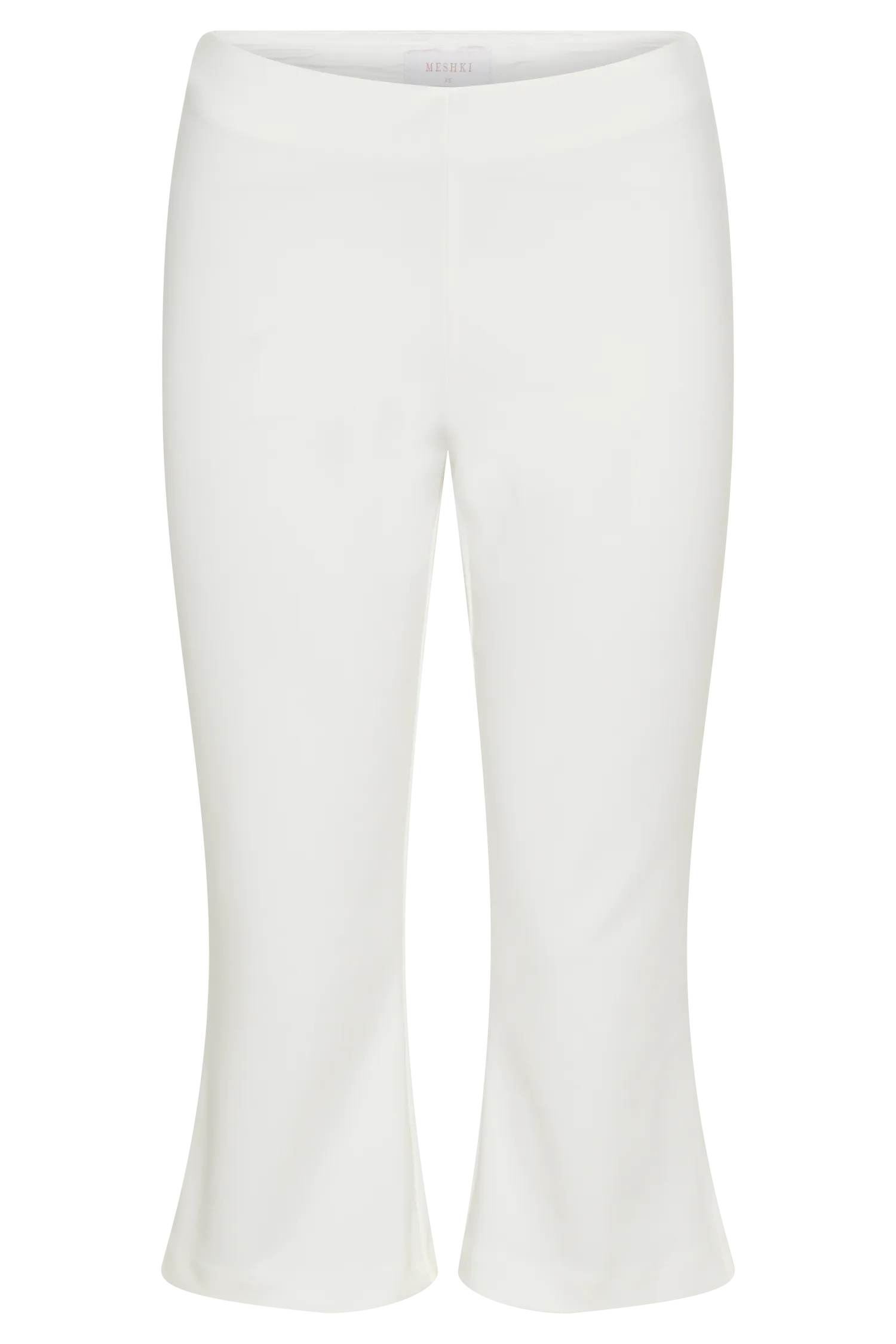 Layla Flared Crepe Capri Pants - White