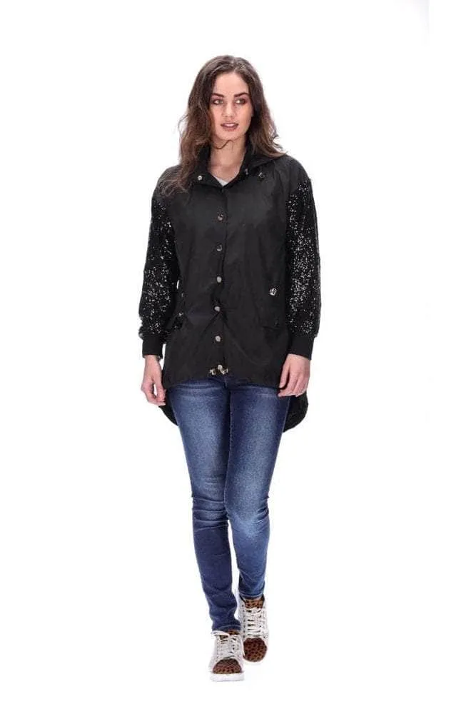 Lucia Sequin Jacket Black