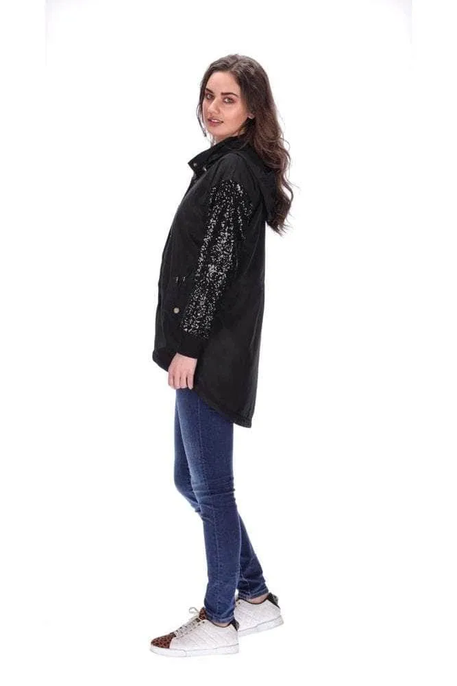 Lucia Sequin Jacket Black