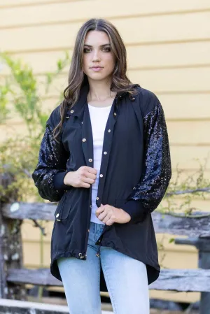 Lucia Sequin Jacket Black