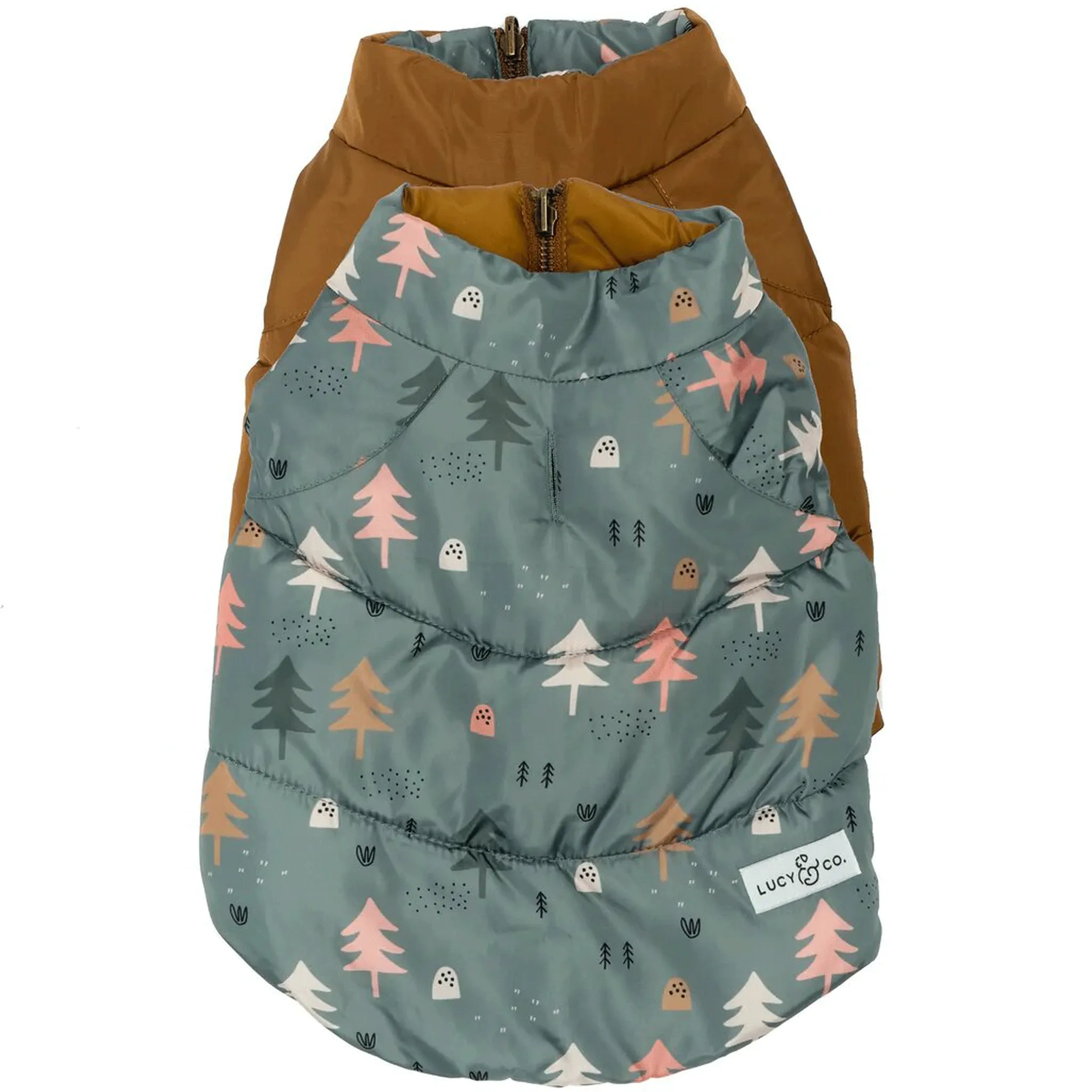 Lucy & Co. Take a Hike Reversible Puffer Vest for Dogs