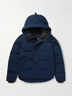 Macmillan logo-appliquéd quilted shell hooded down parka