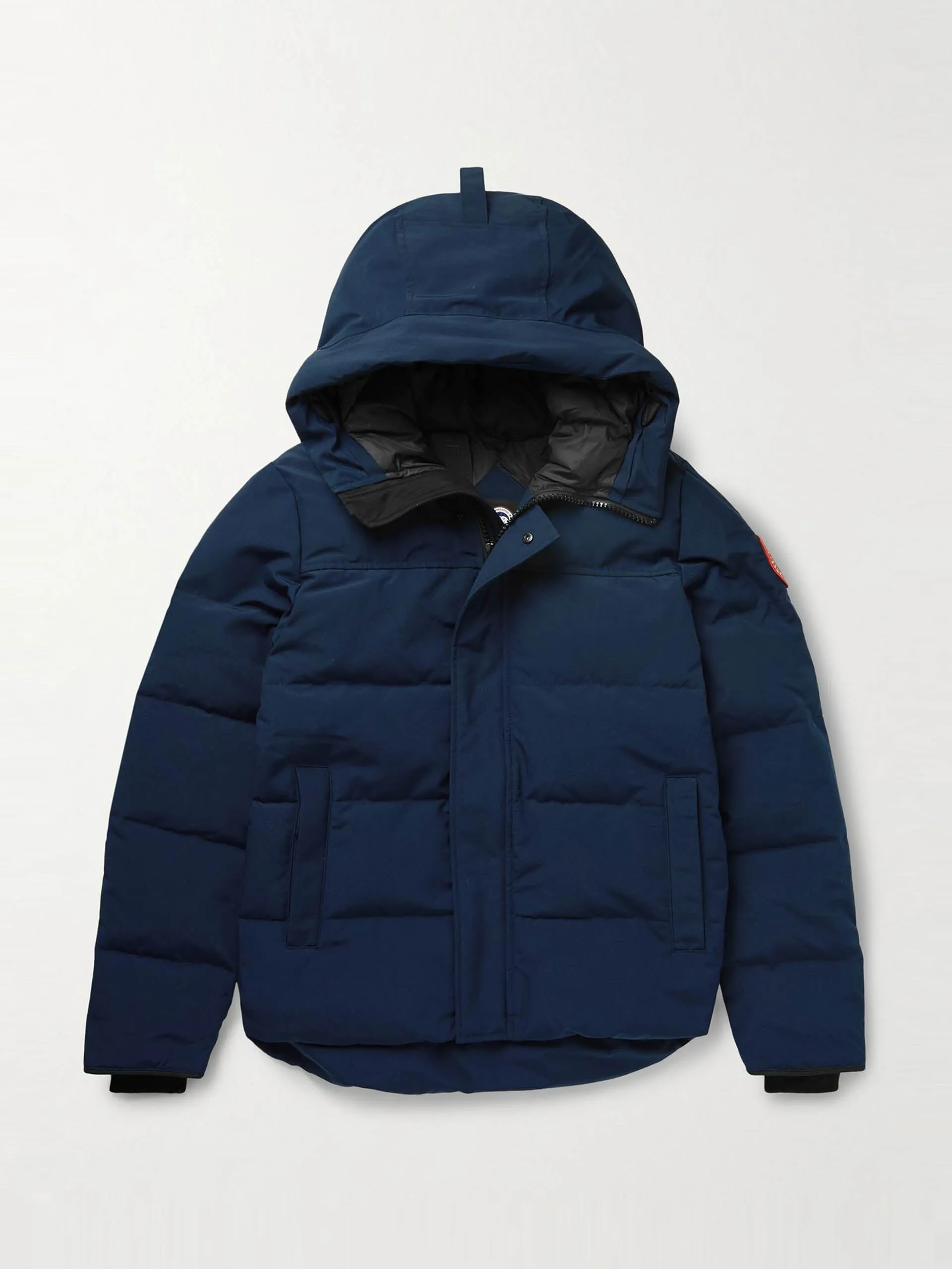 Macmillan logo-appliquéd quilted shell hooded down parka