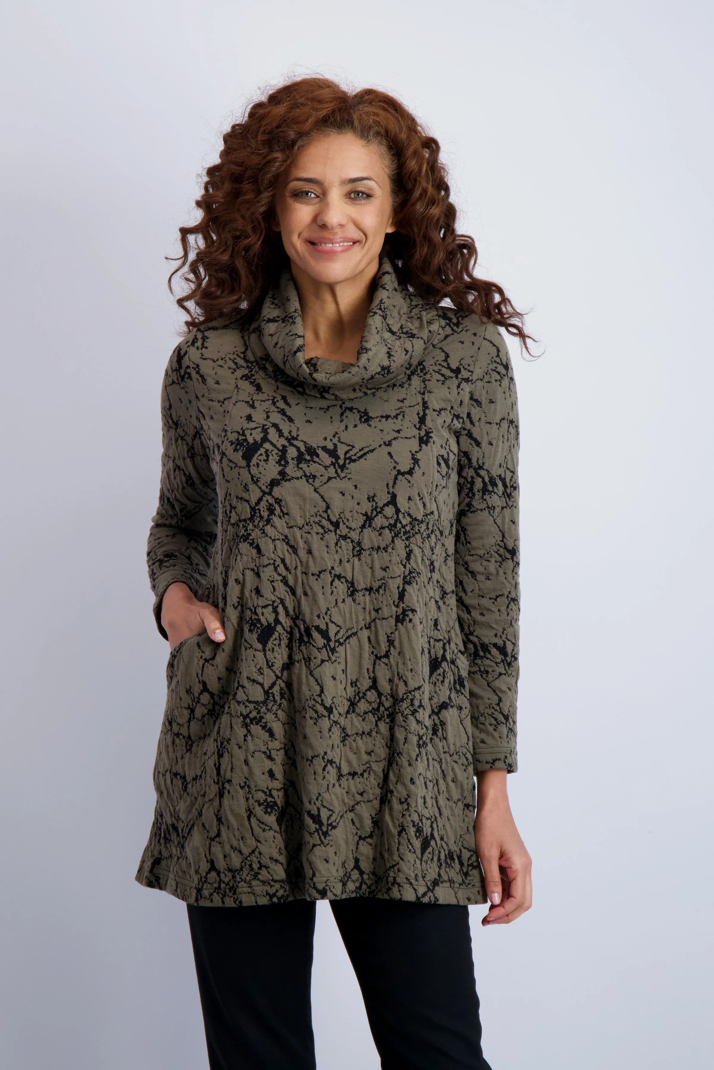 Mason Texture Weave Cowl Tunic