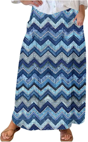 Maxi Skirts for Womens High Waist Boho Casual Elastic Skirt Beach Vacation Summer Trendy Long Skirts with Pockets