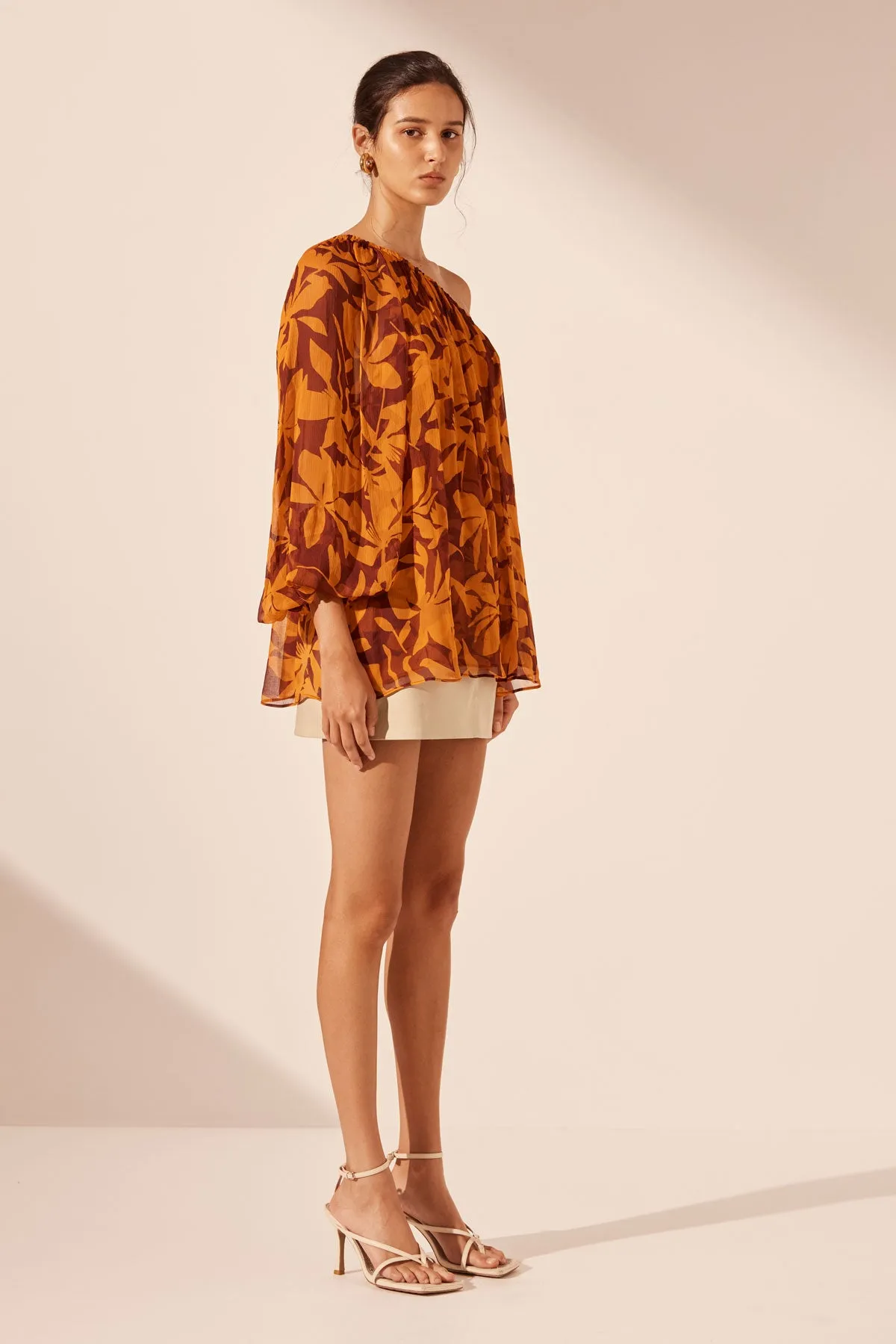 NATALINA ONE SHOULDER BLOUSE