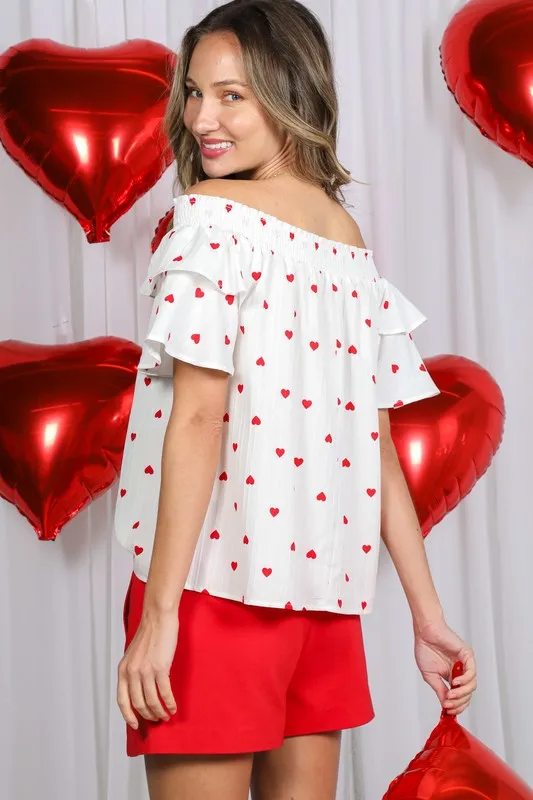 Off The Shoulder Heart Top