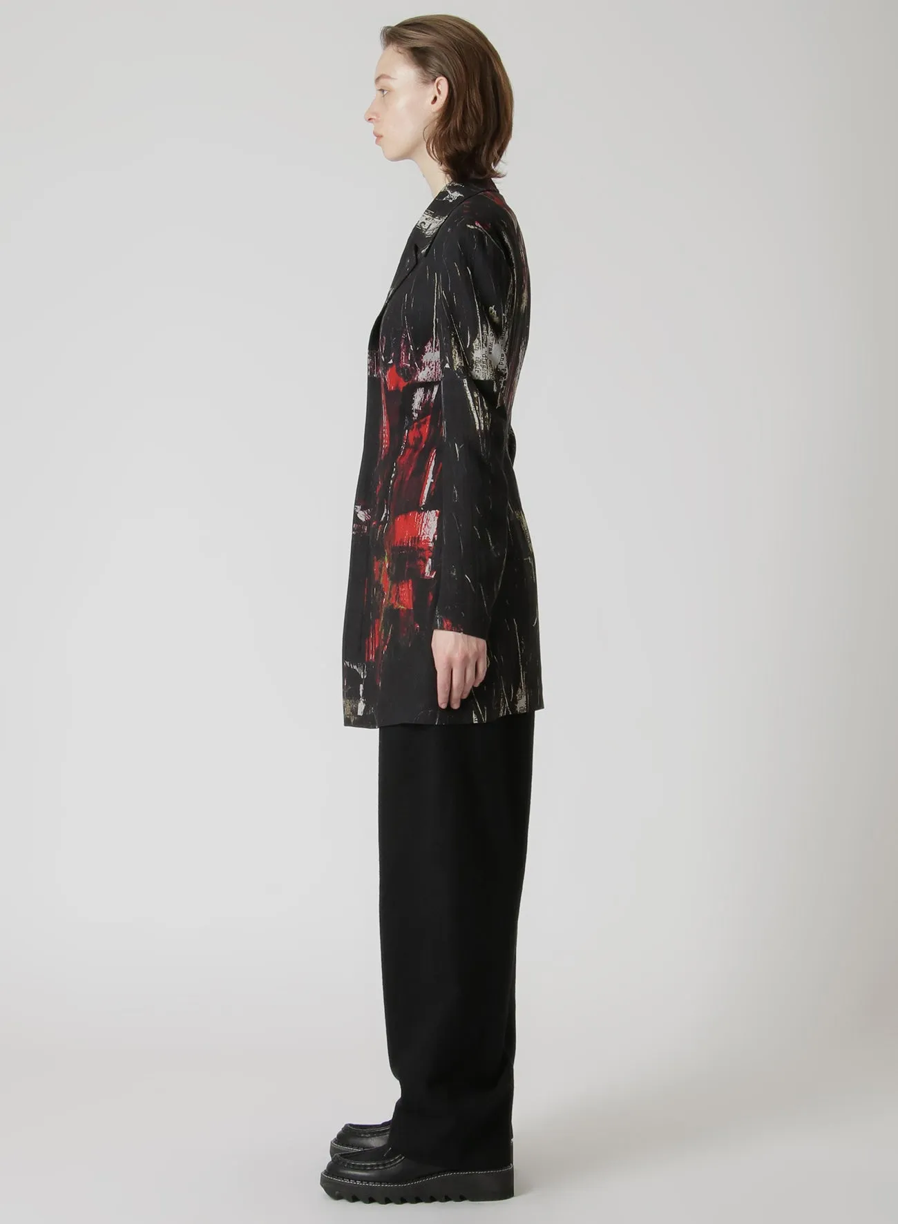 OIL PAINT PRINT RAYON JACKET